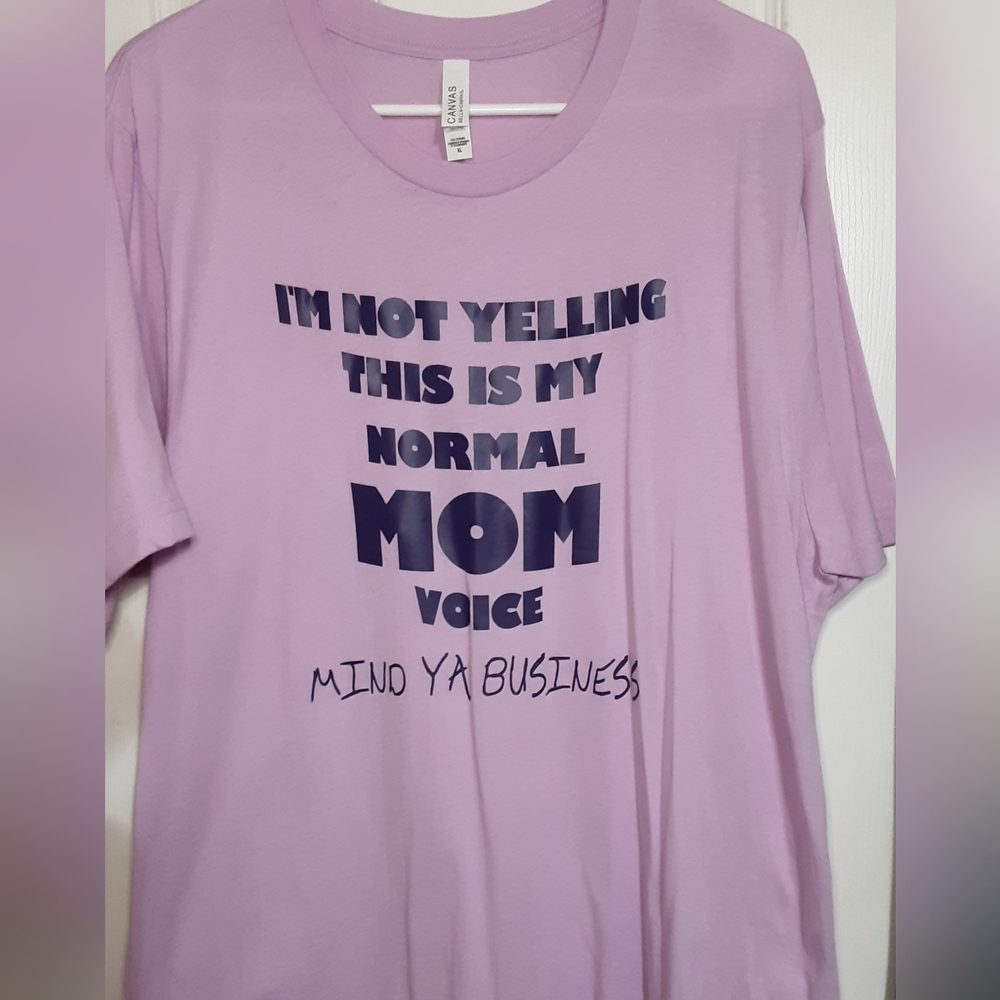 Handmade Funny Mom Tee Shirt  Purple Lavander